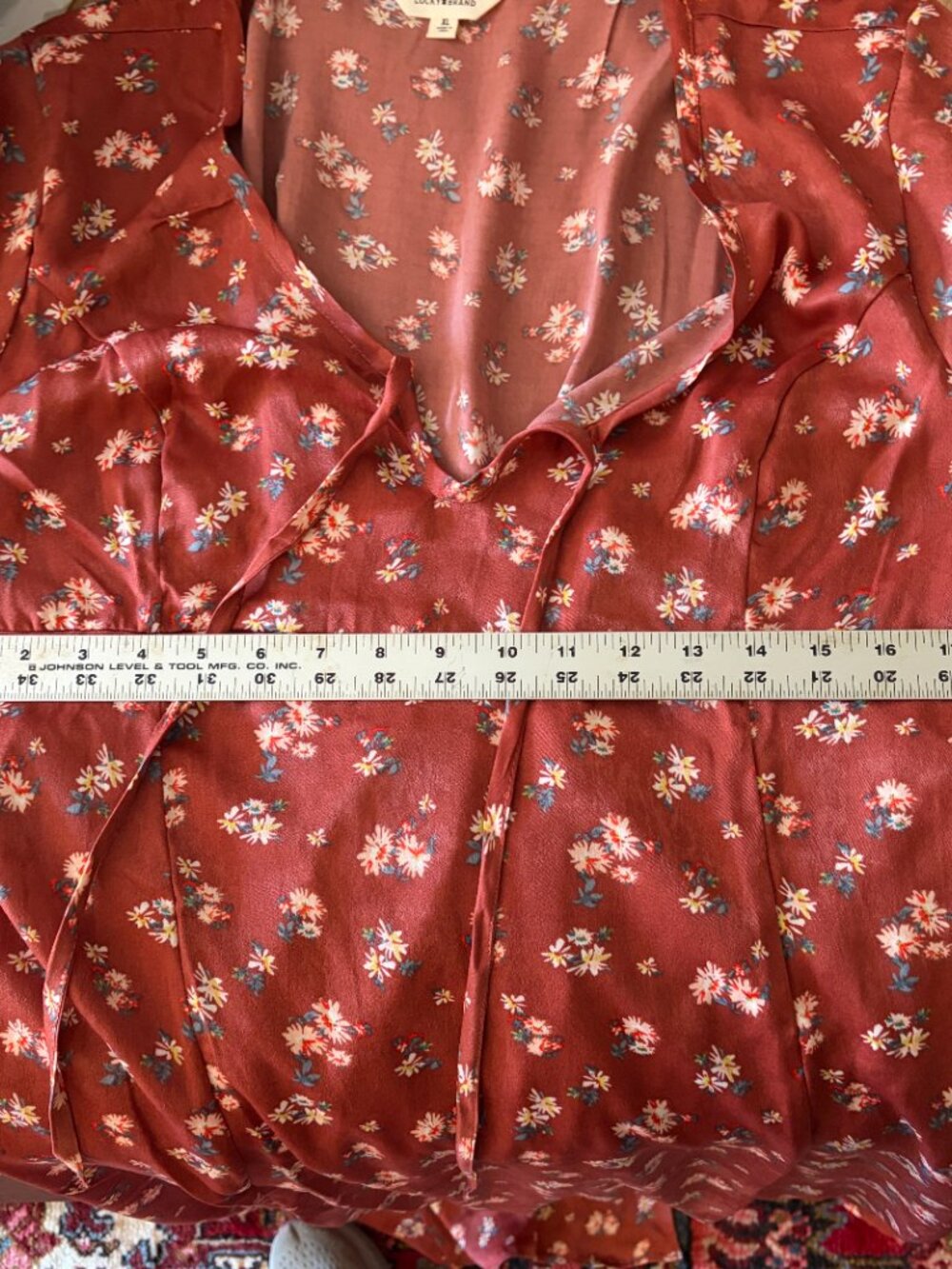 Lucky Brand Flutter Sleeve Midi Dress Size XL NWT Tie Back - Picture 10 of 10